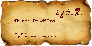 Örsi Renáta névjegykártya