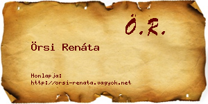 Örsi Renáta névjegykártya